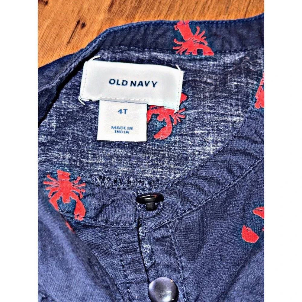 Old Navy Girls 4T Lobster Print Peasant Blouse